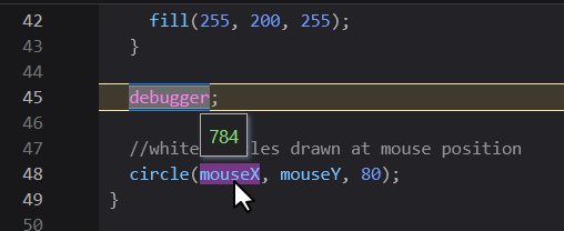 mouseX has the value 784